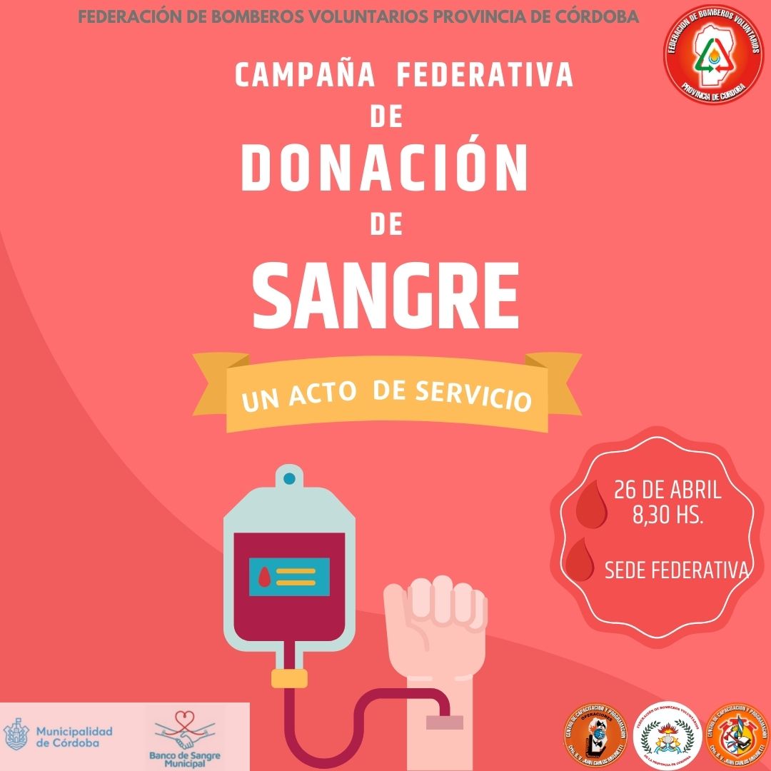 26 de abril: Nueva Campaña Federativa de Donación de Sangre