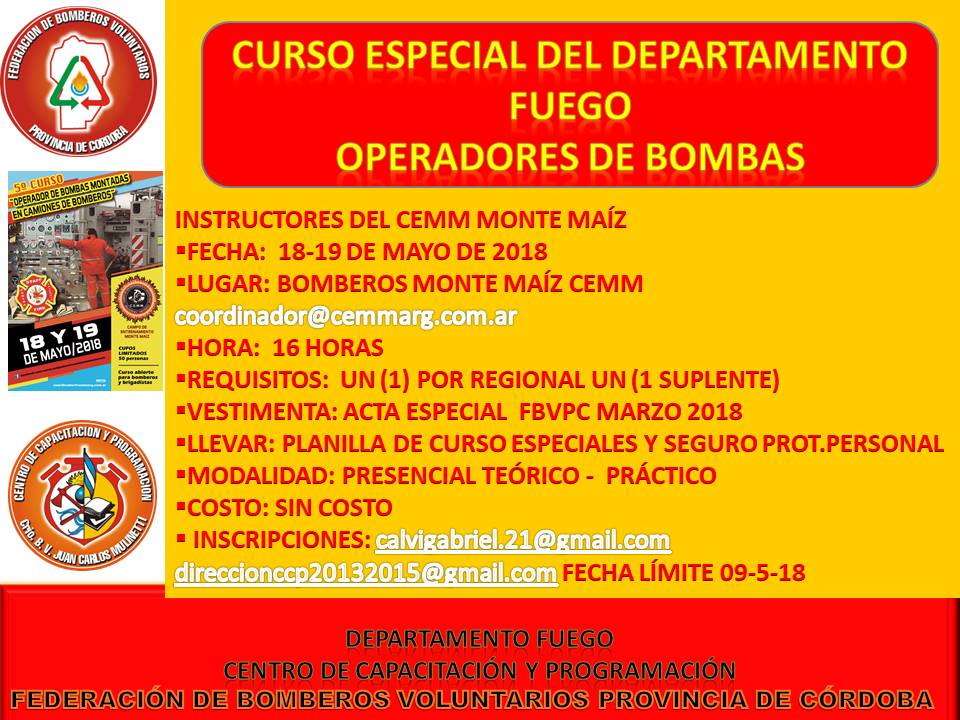 Departamento Fuego: Curso Especial de Operadores de Bombas