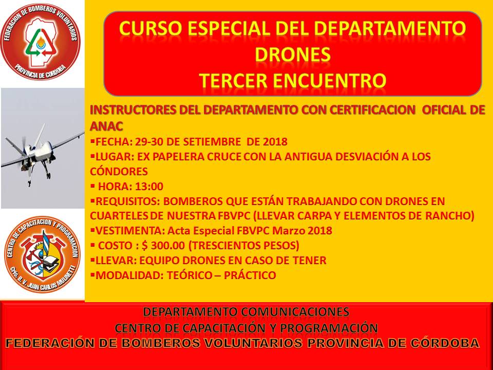 Curso Especial del Departamento Drones