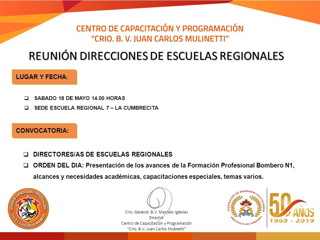 Reuni�n de Direcciones de Escuelas Regionales