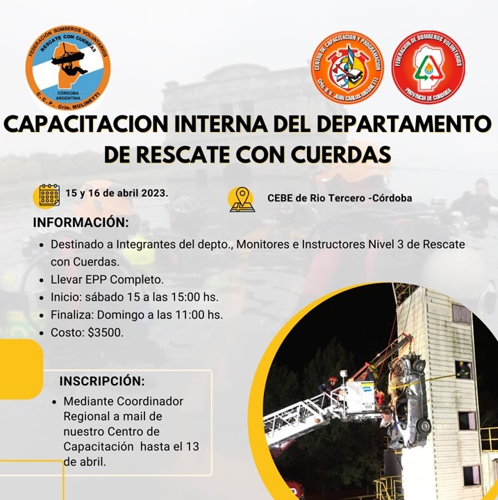 Capacitaci�n Interna del Departamento Rescate con Cuerdas