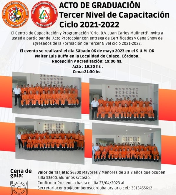 3� Nivel 2021-2022: Acto Protocolar y Cena de Egreso