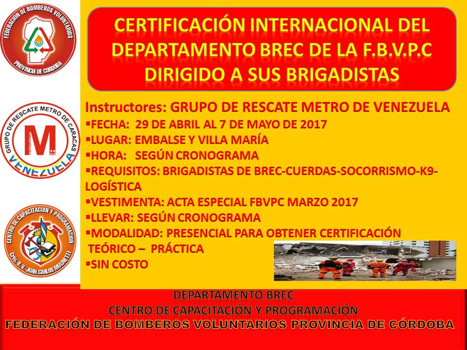 Curso del Departamento BREC con Certificación Internacional