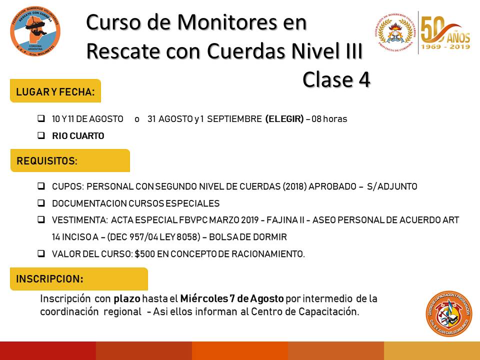 Curso de Monitores de Rescate con Cuerdas Nivel III