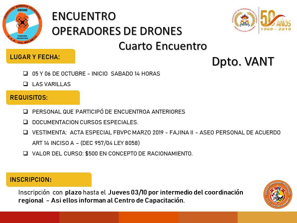 Departamento VANT: 4° Encuentro de Operadores de Drones