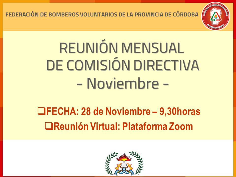 Reunión Mensual de Comisión Directiva: Mes de Noviembre