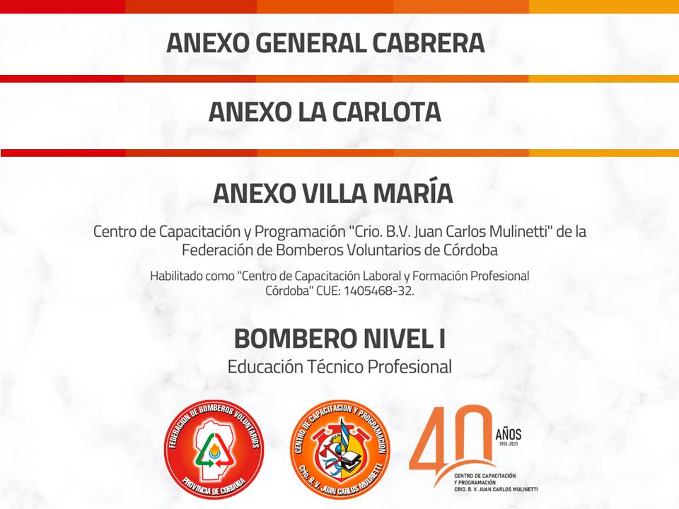 Apertura FTP-BNI: Anexos General Cabrera, La Carlota y Villa María